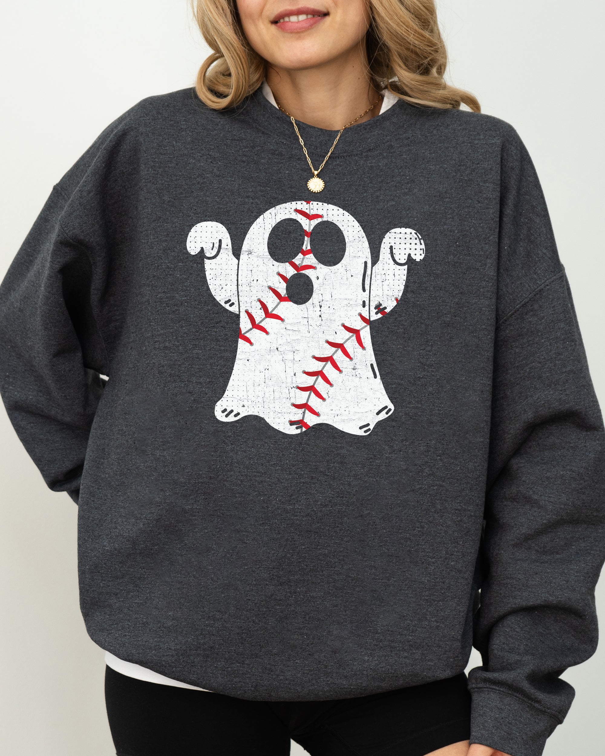 Baseball Ghost, Spooky, Skeleton, Funny, Witch, Aesthetic, Meme, Halloween, Costume Sweatshirt