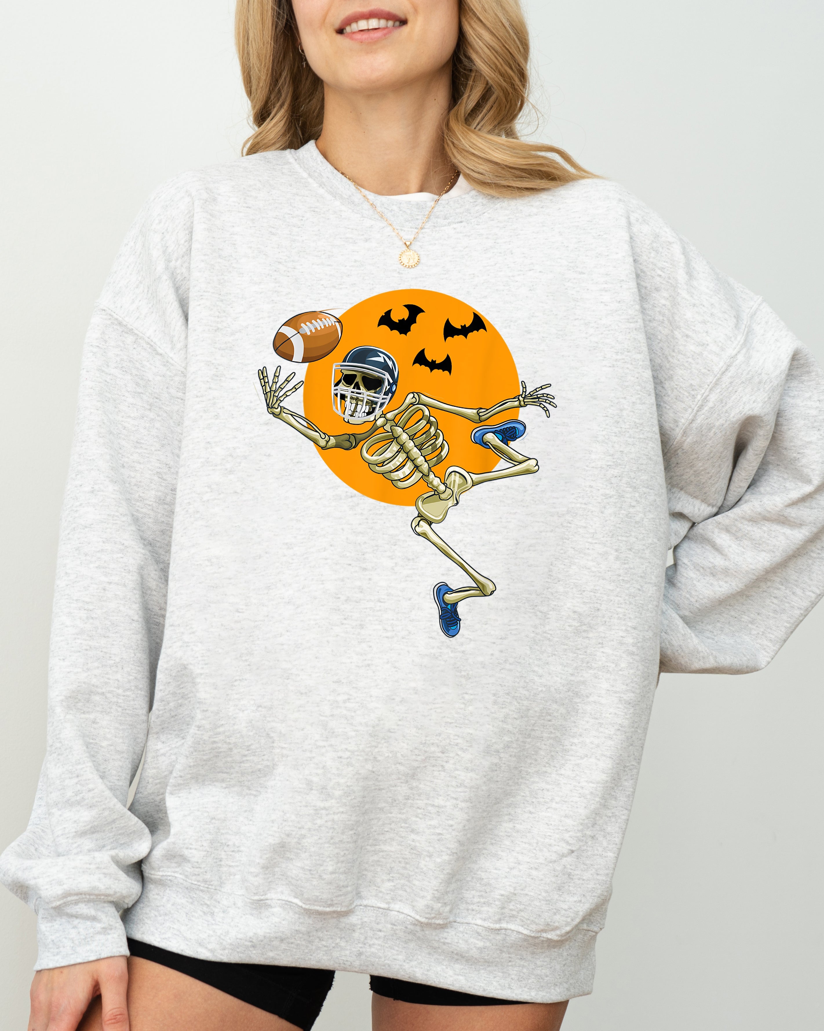 American Football, Skeleton, Spooky, Funny, Witch, Aesthetic, Meme, Halloween, Costume Sweatshirt