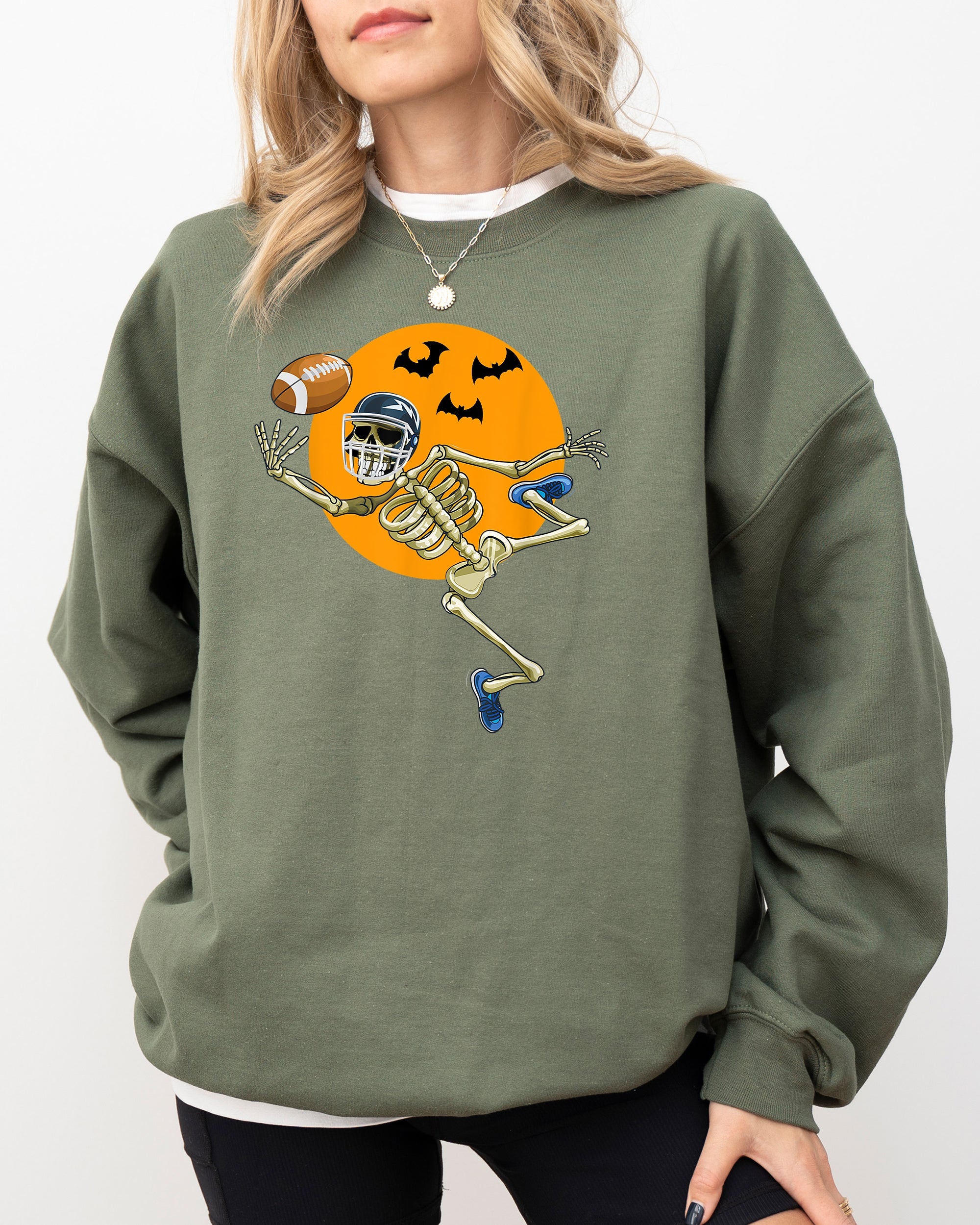 American Football, Skeleton, Spooky, Funny, Witch, Aesthetic, Meme, Halloween, Costume Sweatshirt