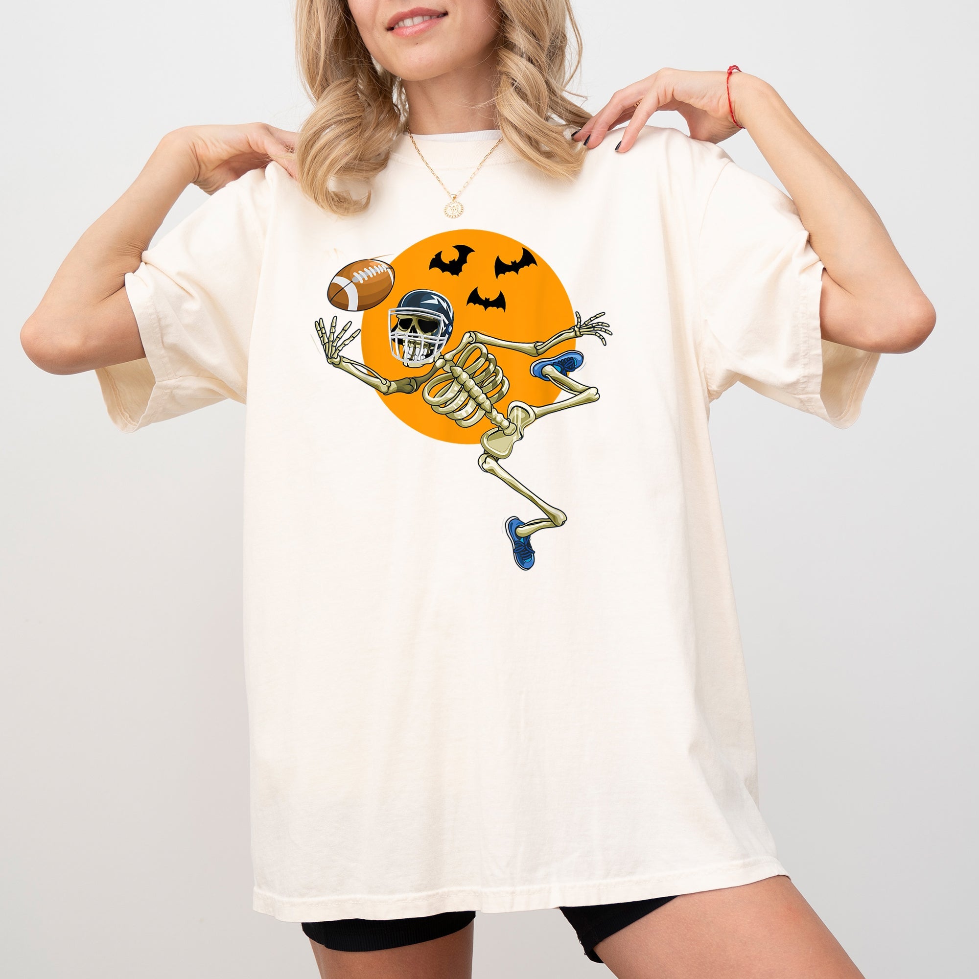 American Football, Skeleton, Spooky, Funny, Witch, Aesthetic, Meme, Halloween, Costume, Tshirt Comfort Colors T-Shirt