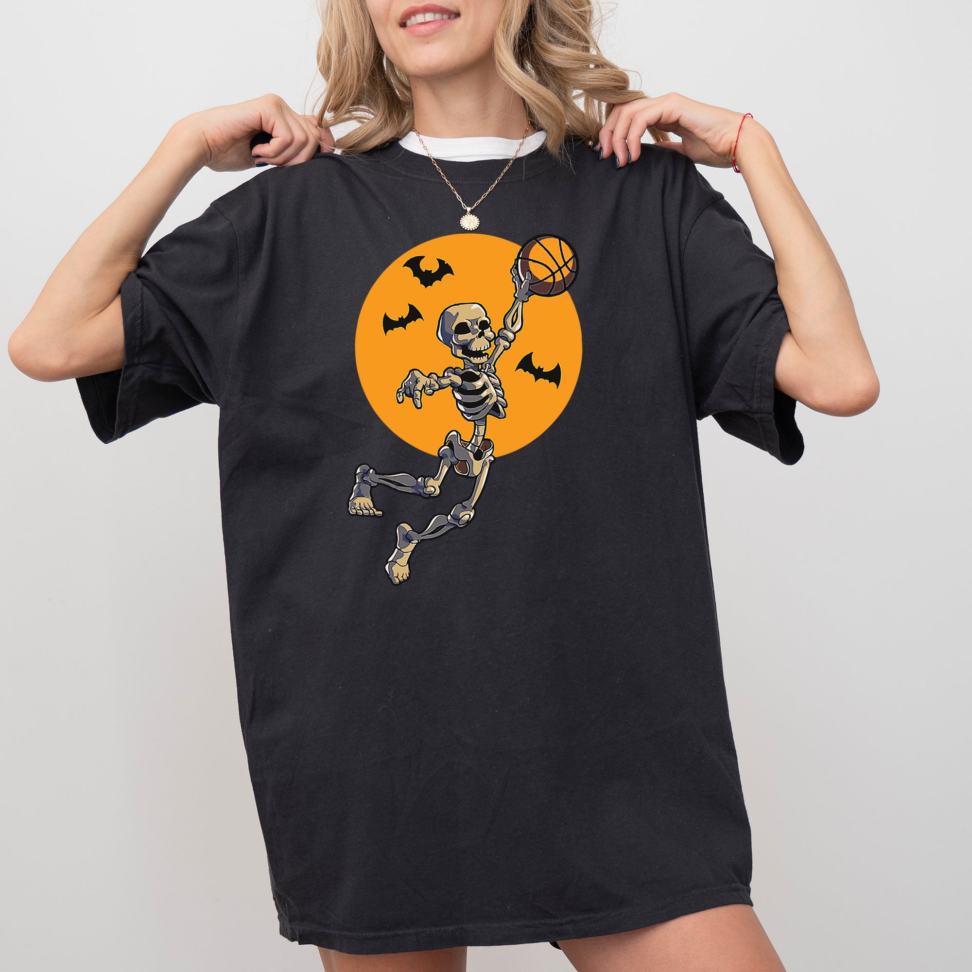 Basketball, Skeleton, Spooky, Funny, Witch, Aesthetic, Meme, Halloween, Costume, Tshirt Comfort Colors T-Shirt