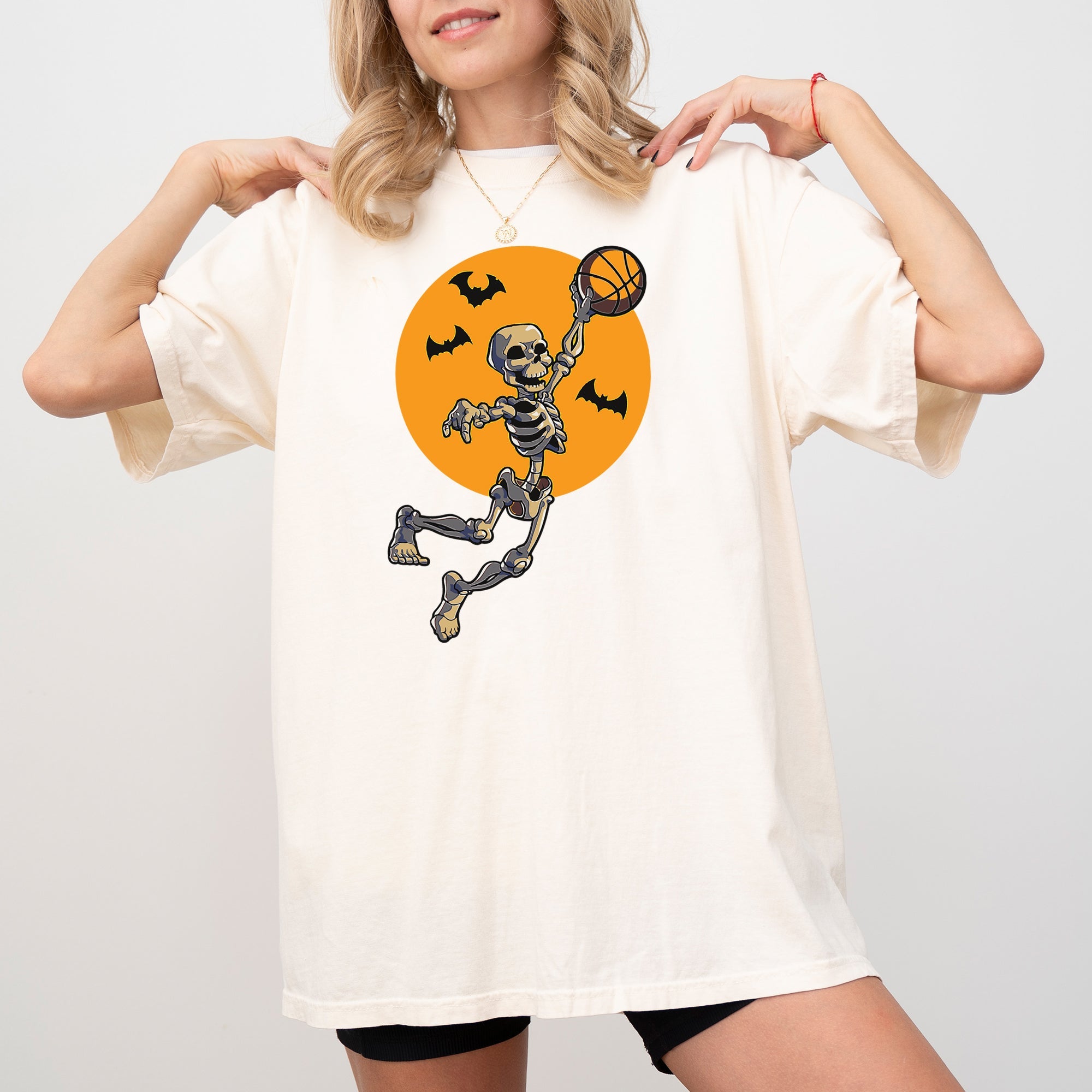 Basketball, Skeleton, Spooky, Funny, Witch, Aesthetic, Meme, Halloween, Costume, Tshirt Comfort Colors T-Shirt