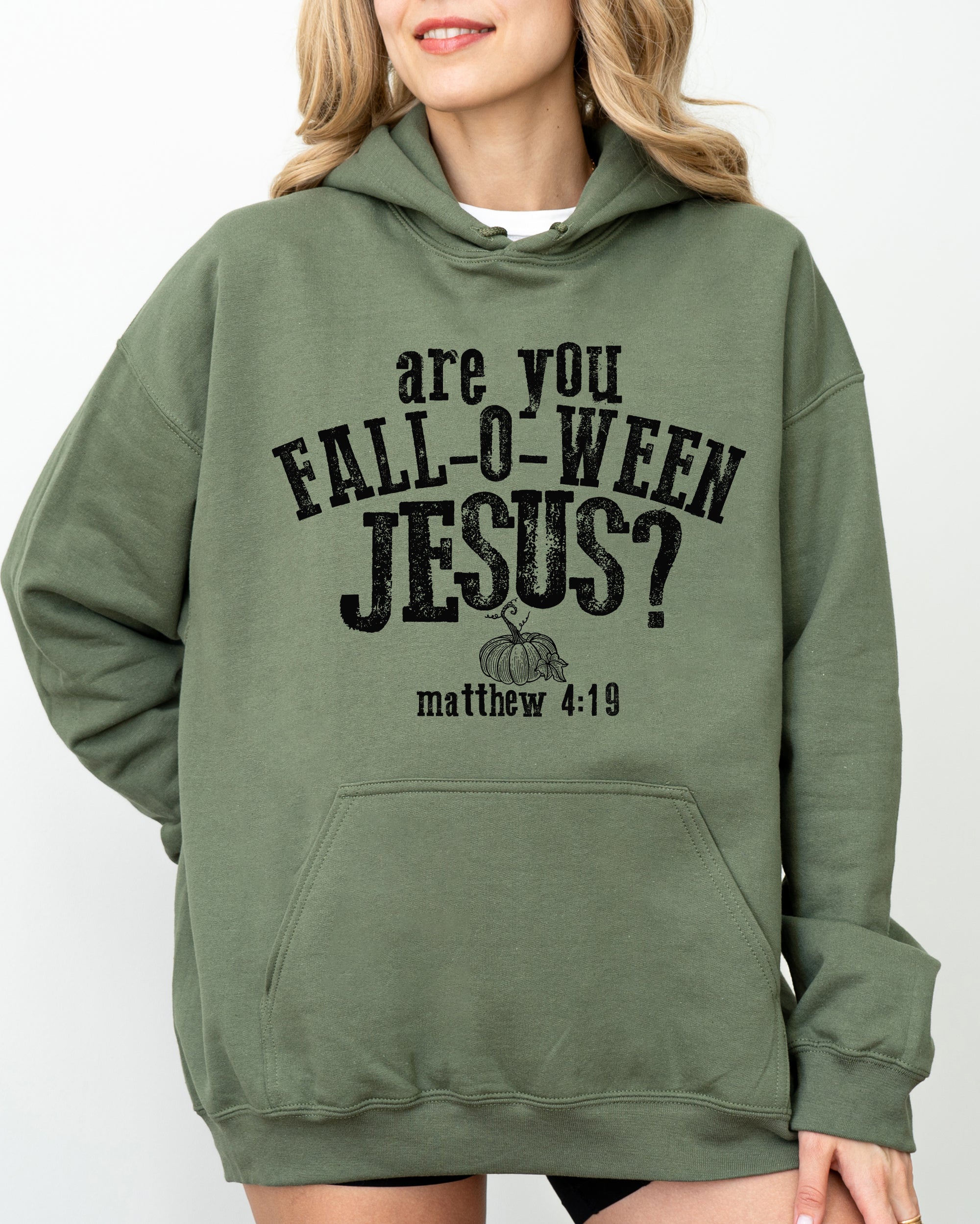Are You Fall-O-Ween Jesus, Skeleton, Funny, Ghost, Spooky, Witch, Aesthetic, Meme, Halloween, Costume, Hoodie, Hooded Sweatshirt