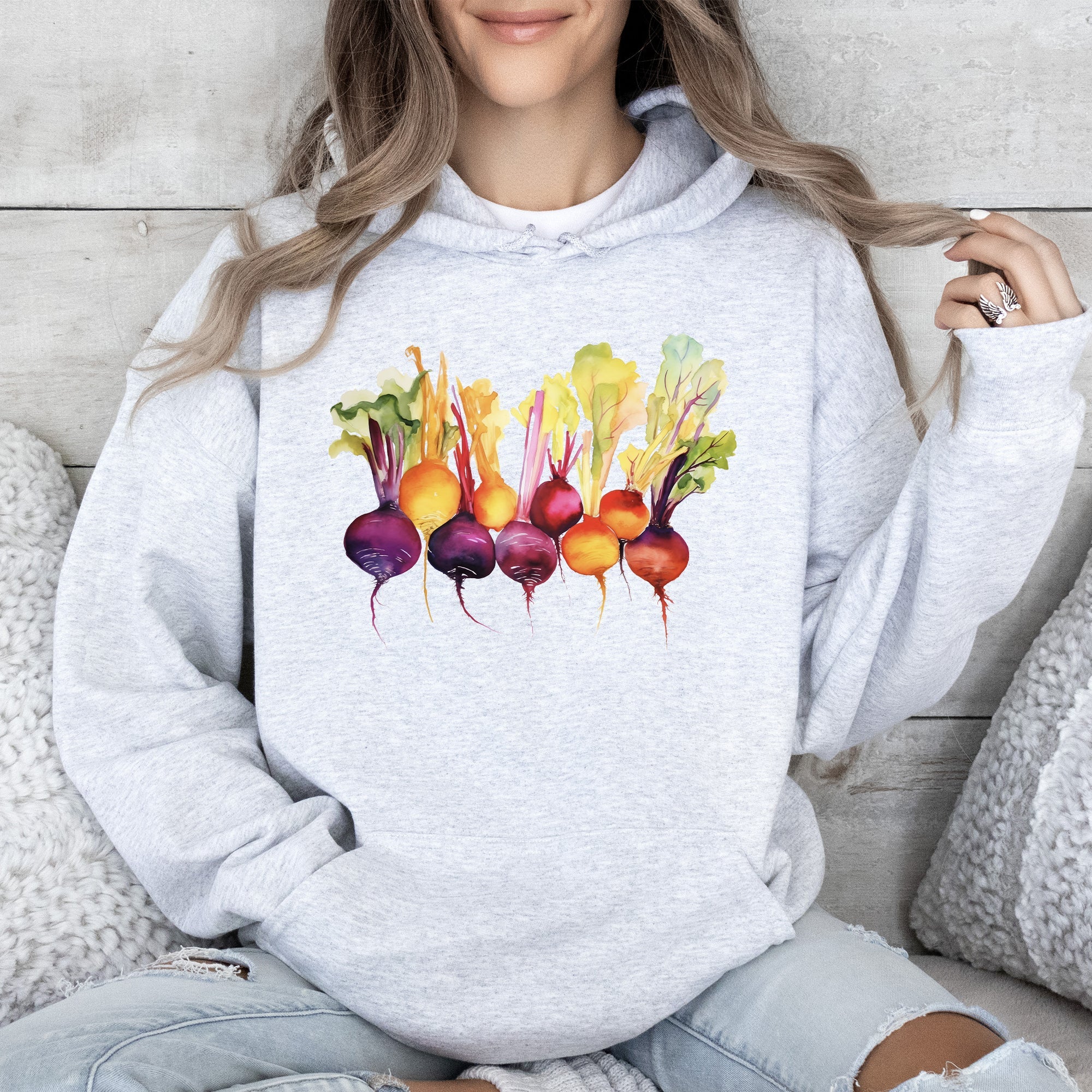 Beets, Watercolor Vegetables, Gardening Hoodie
