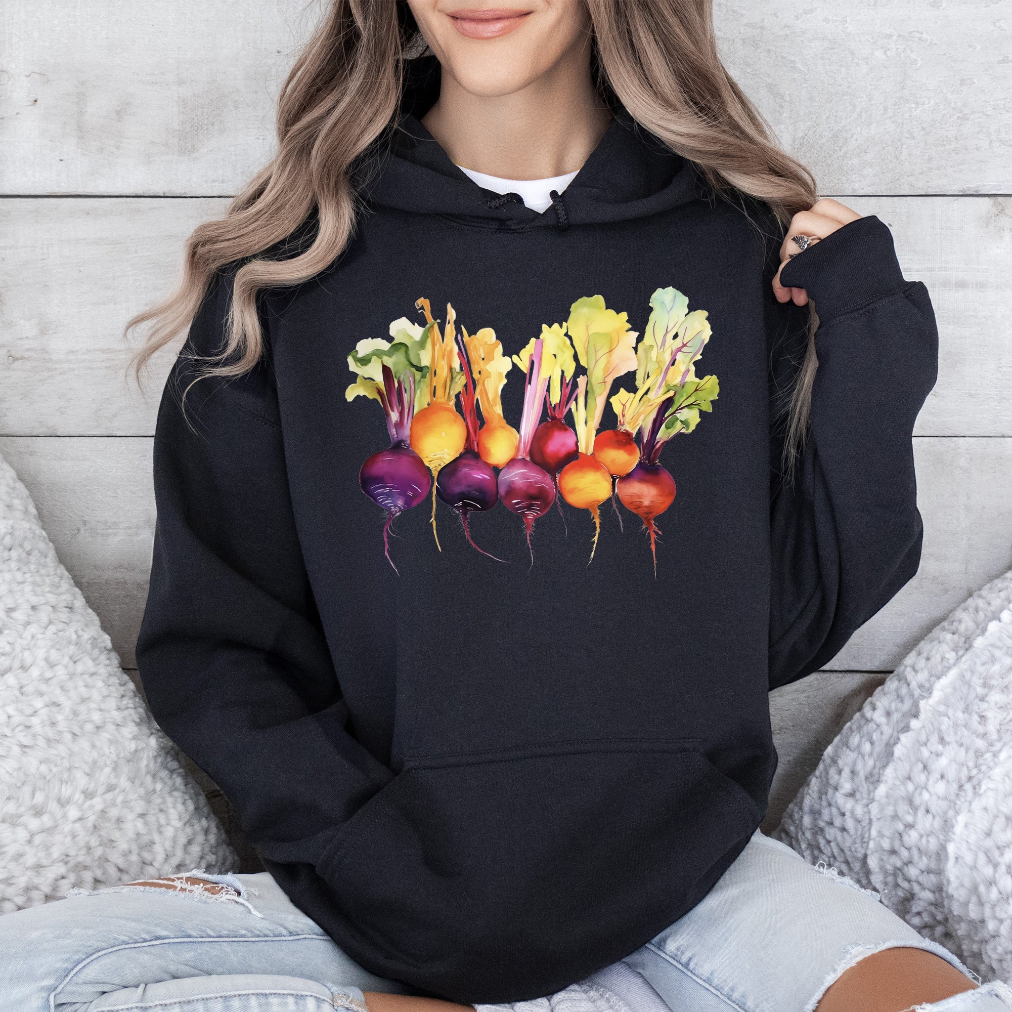 Beets, Watercolor Vegetables, Gardening Hoodie