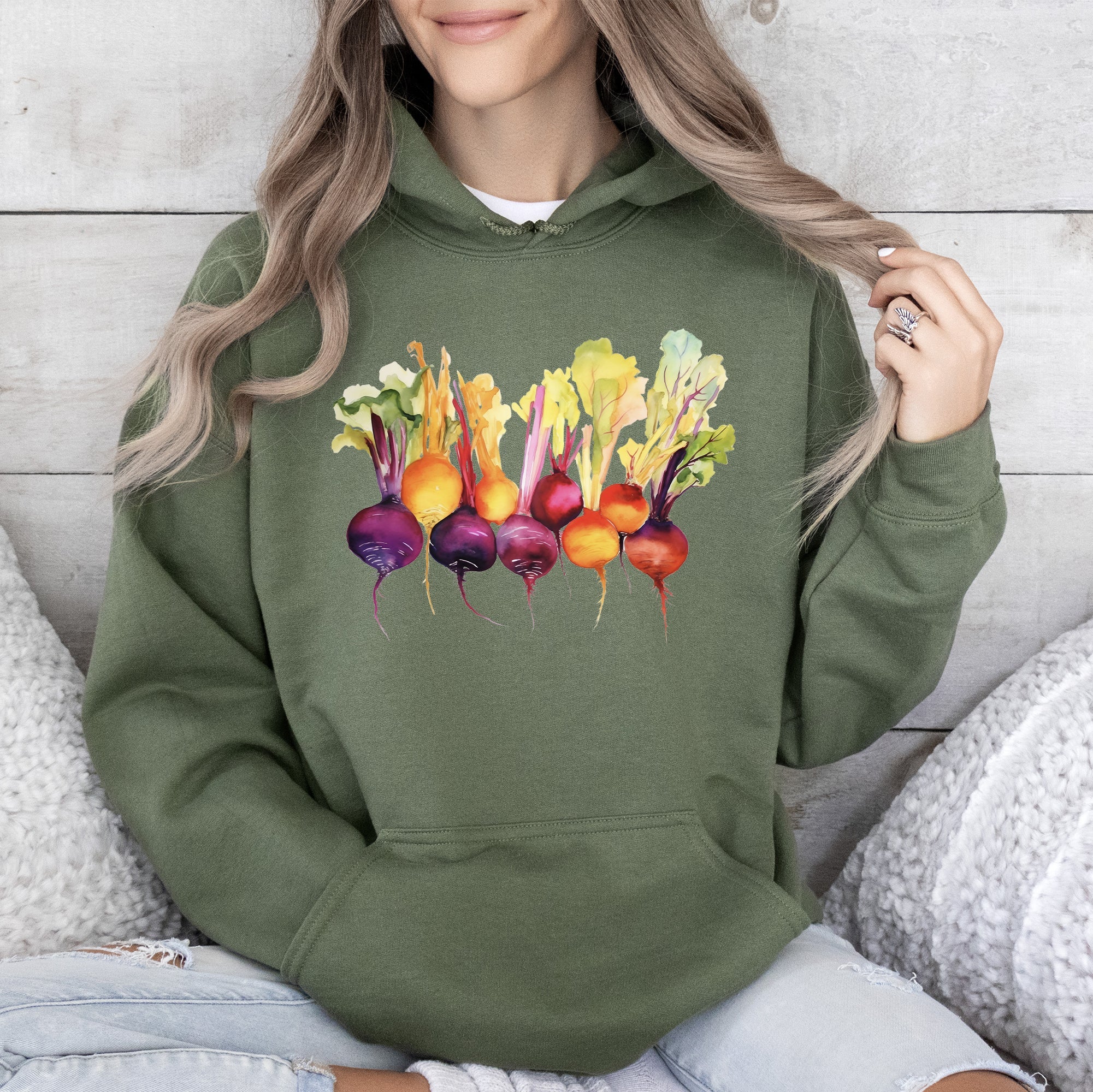 Beets, Watercolor Vegetables, Gardening Hoodie