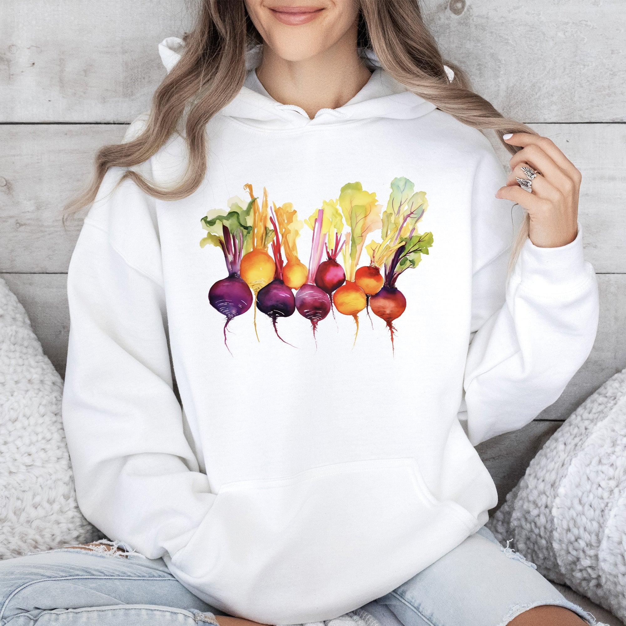 Beets, Watercolor Vegetables, Gardening Hoodie