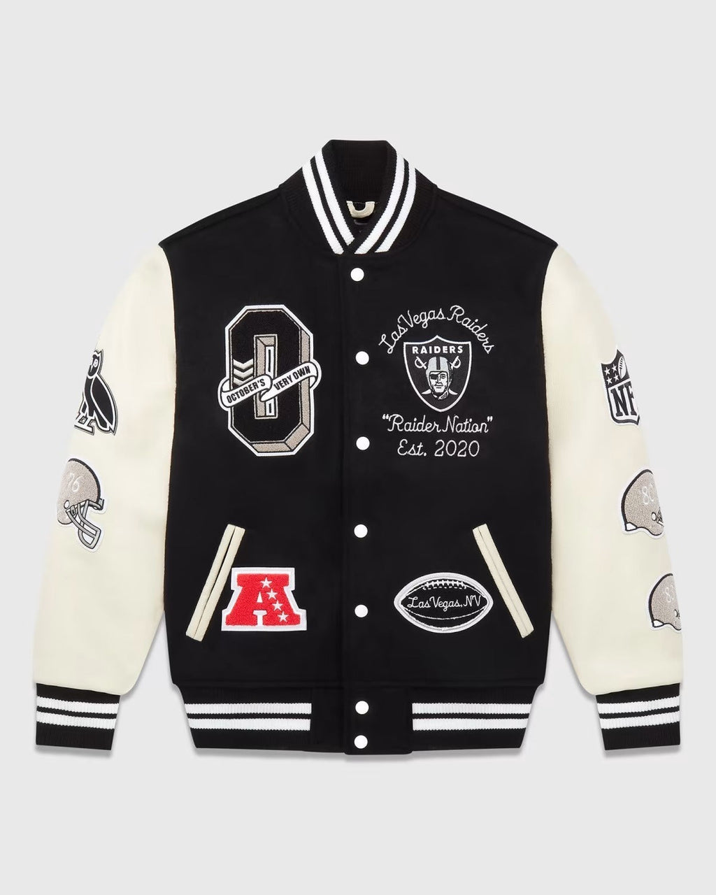 OVO X NFL Las Vegas Raiders Varsity Jacket USA Jackets