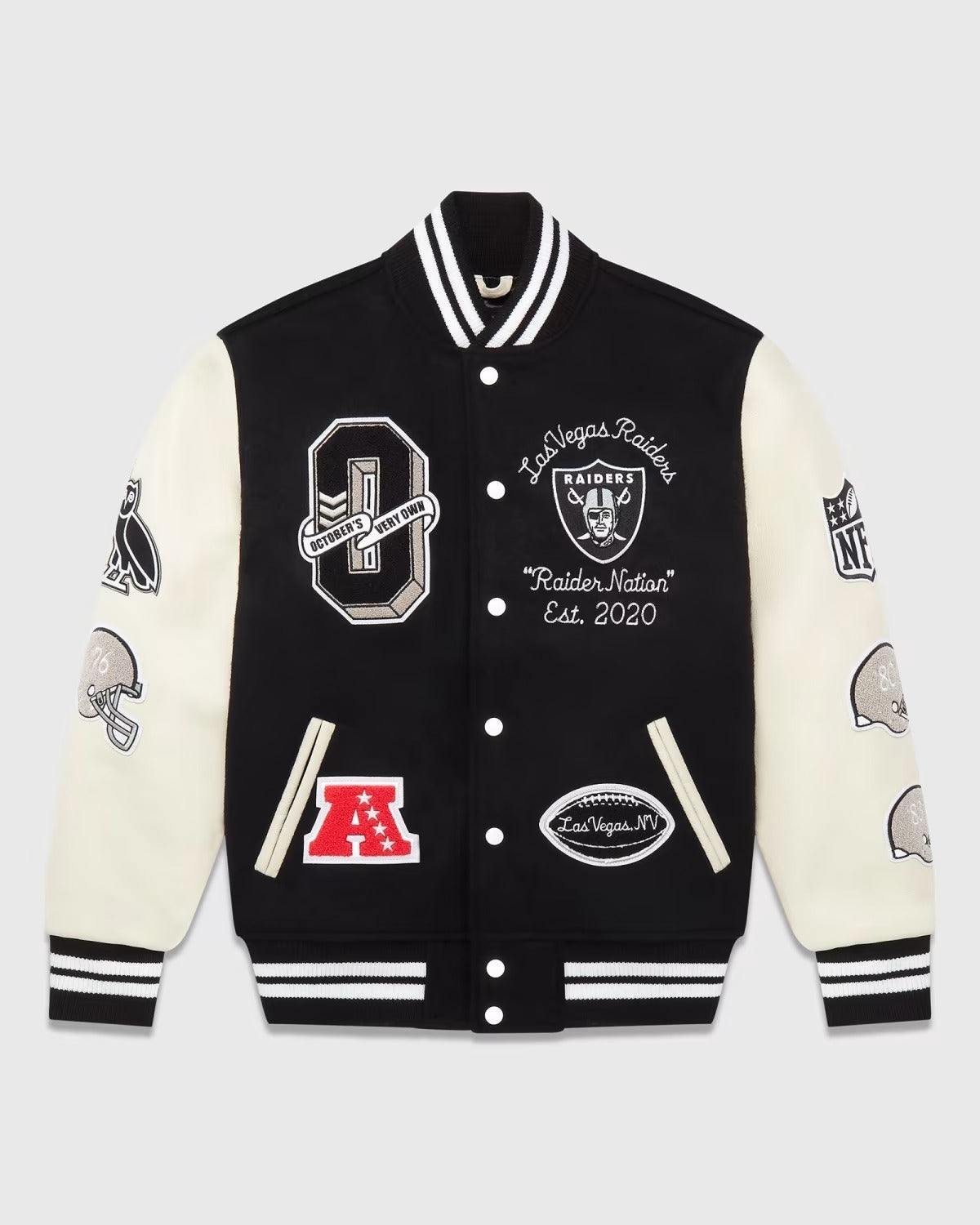 OVO X NFL Las Vegas Raiders Varsity Jacket USA Jackets