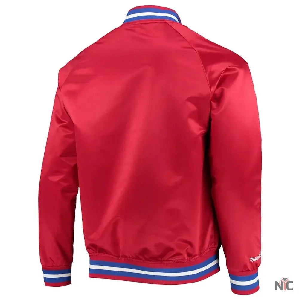 Philadelphia 76ers Sixers Satin Full-Snap Jacket Clanton Jacket