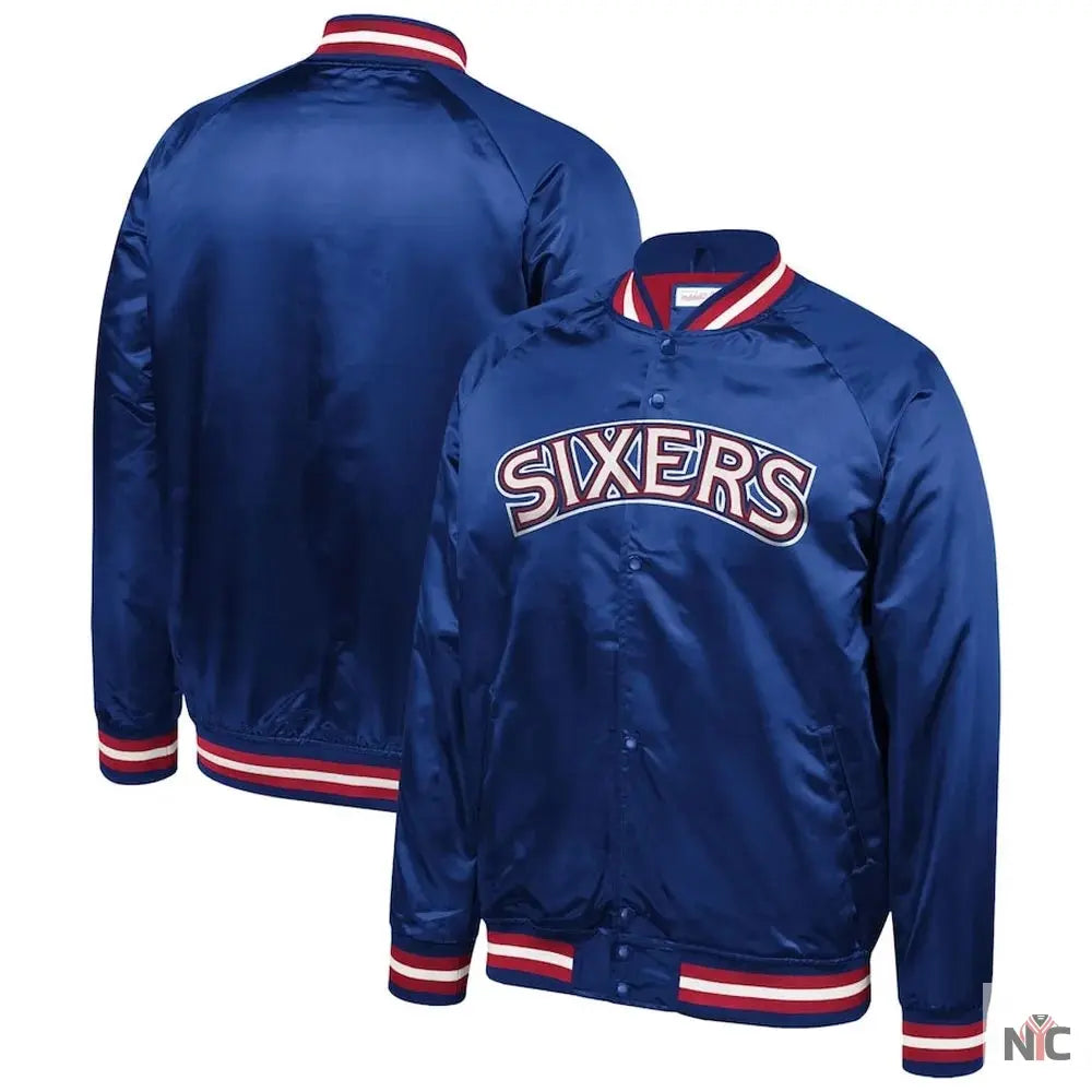 Philadelphia 76ers Sixers Satin Full-Snap Jacket Clanton Jacket
