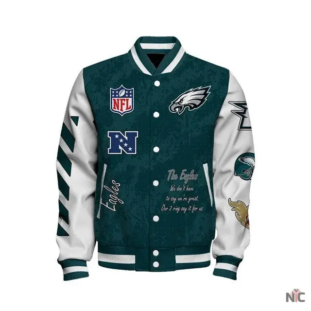 Philadelphia Eagles 2X Super Bowl LIX Champions Winning Spirit Varsity Jacket Clanton Jacket