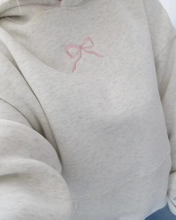PrisanaBay Grey Bow Hoodie