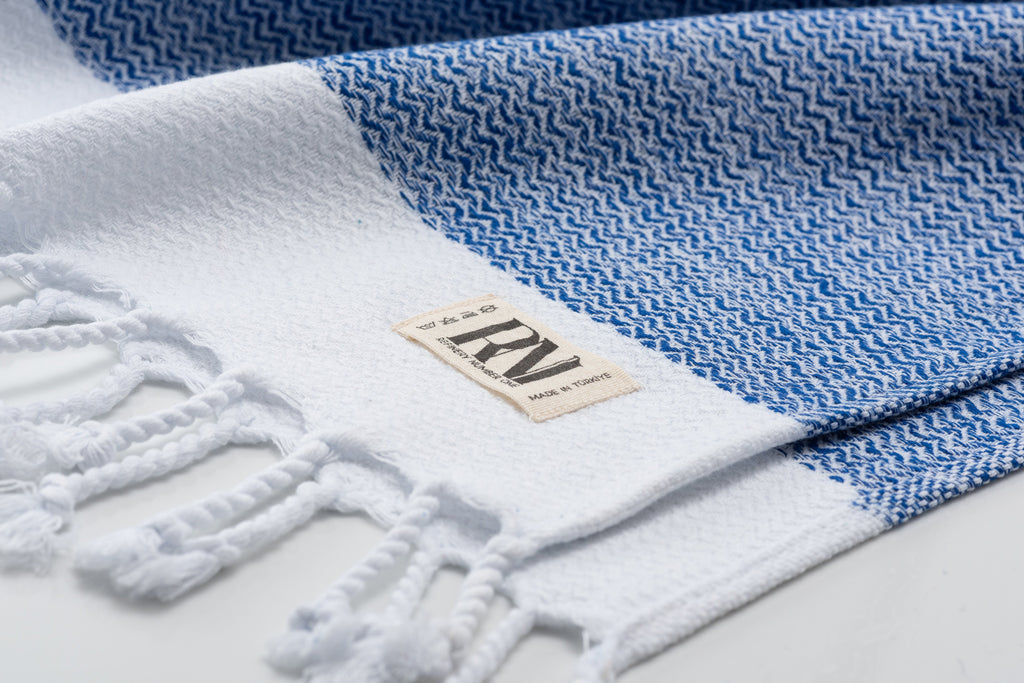 Artisan's Zigzag Turkish Peshtemal Beach Bath Gym Yoga Towel 36” x 71”