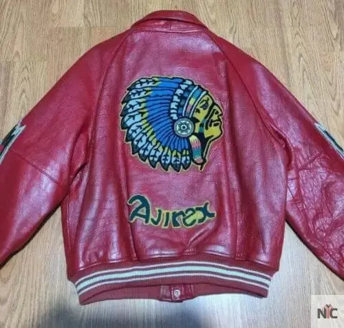 Red Avirex Indian Motorcycle Jacket Clanton Jacket