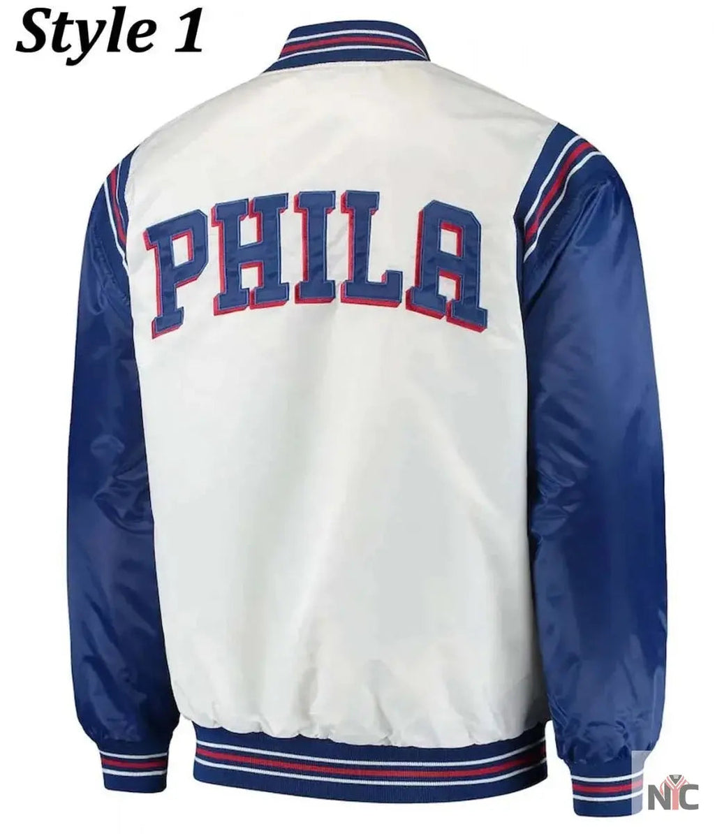 Renegade Philadelphia 76ers Full-Snap Satin Jacket Clanton Jacket