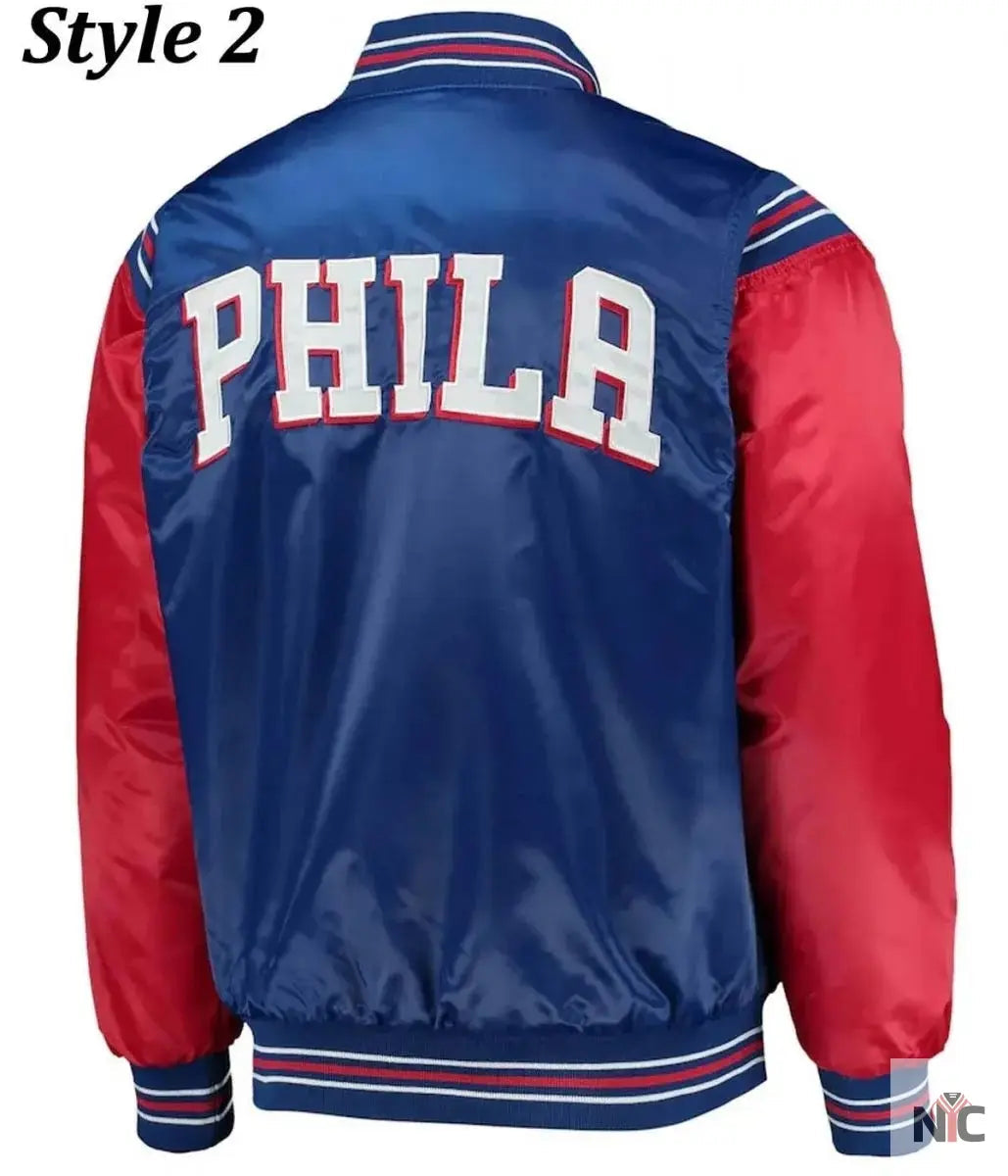 Renegade Philadelphia 76ers Full-Snap Satin Jacket Clanton Jacket