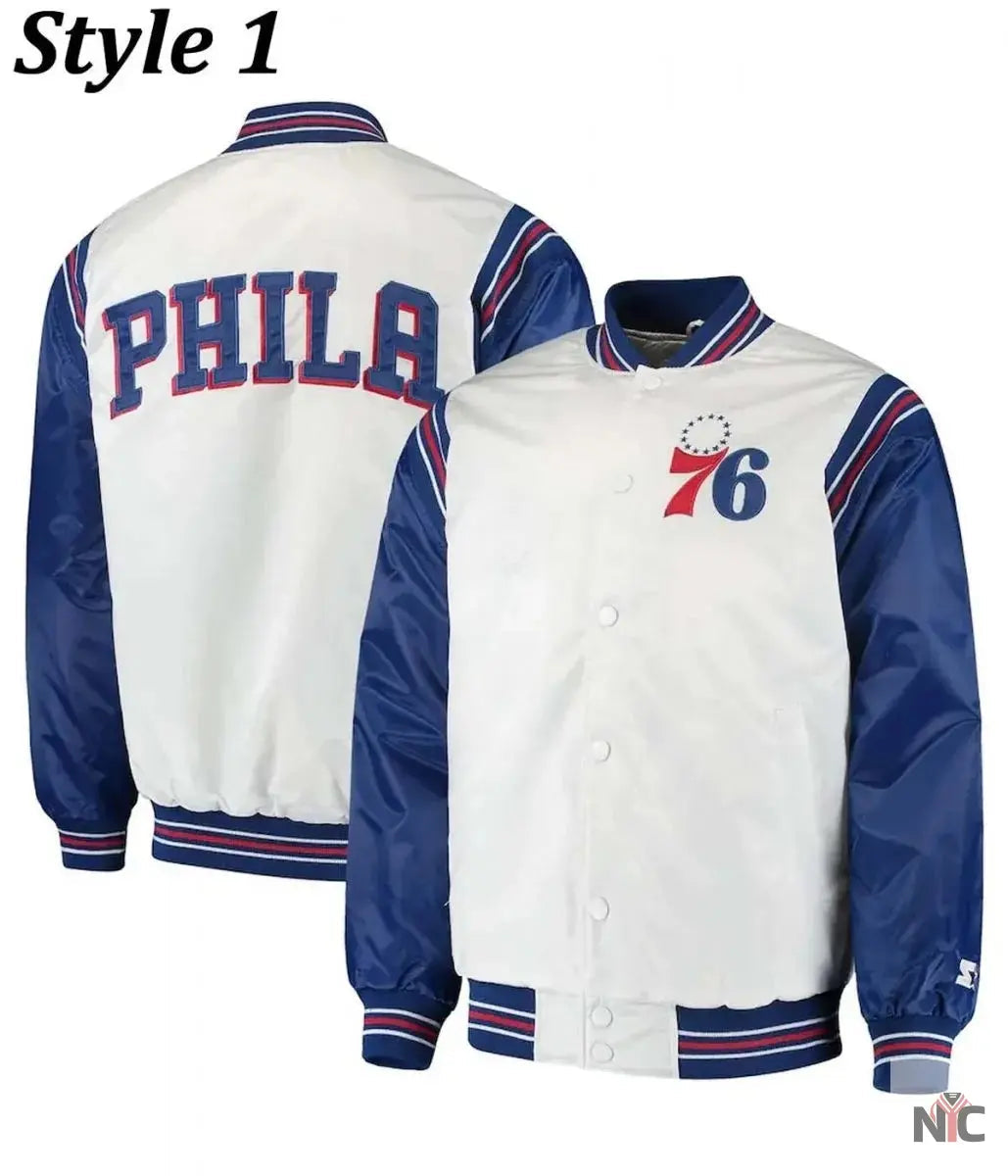 Renegade Philadelphia 76ers Full-Snap Satin Jacket Clanton Jacket