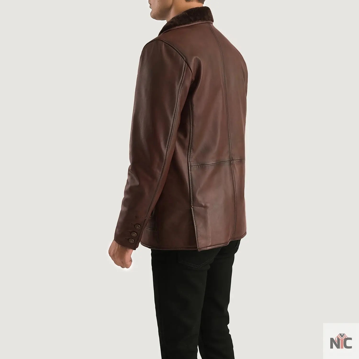 Rocky Brown Fur Leather Coat Shopotiny