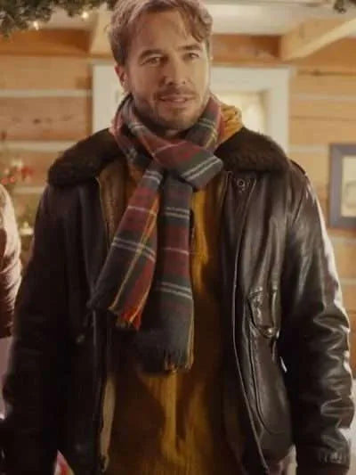 Ryan Carnes A Cherry Pie Christmas Leather Jacket