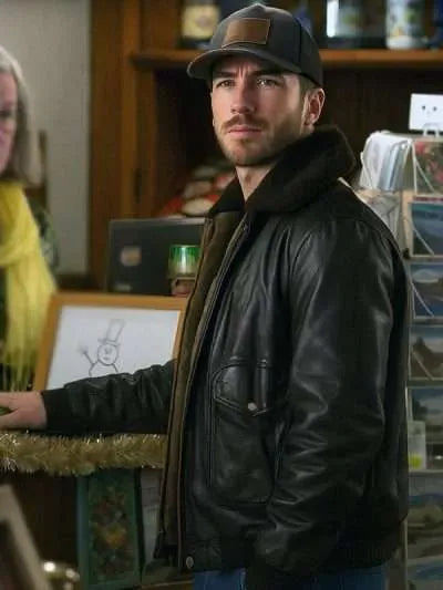 Ryan Carnes A Cherry Pie Christmas Leather Jacket