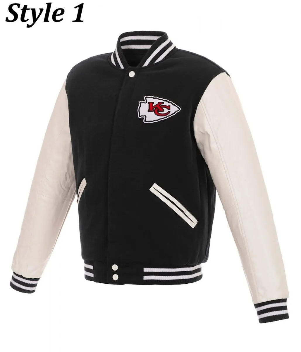 Kansas City Chiefs Two Tone Wool Leather Letterman Jacket USA Jackets