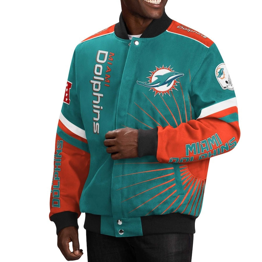 Miami Dolphins Aqua Full-Snap Jacket USA Jackets