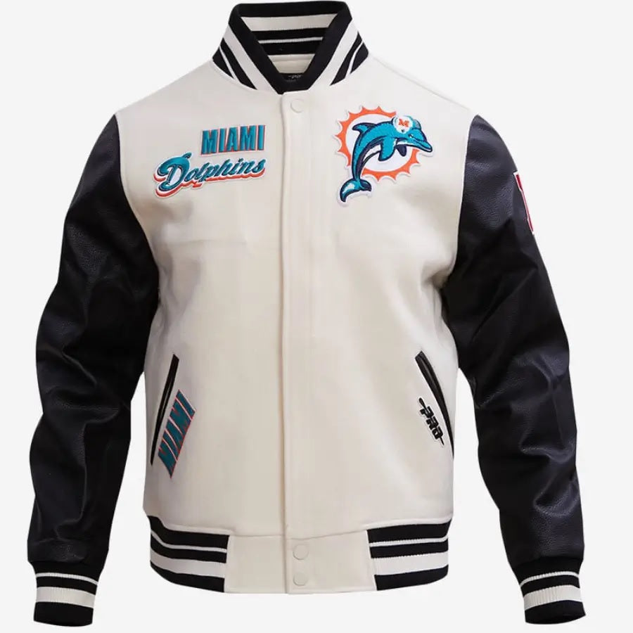 Miami Dolphins Classic Wool and Leather Varsity Jacket USA Jackets