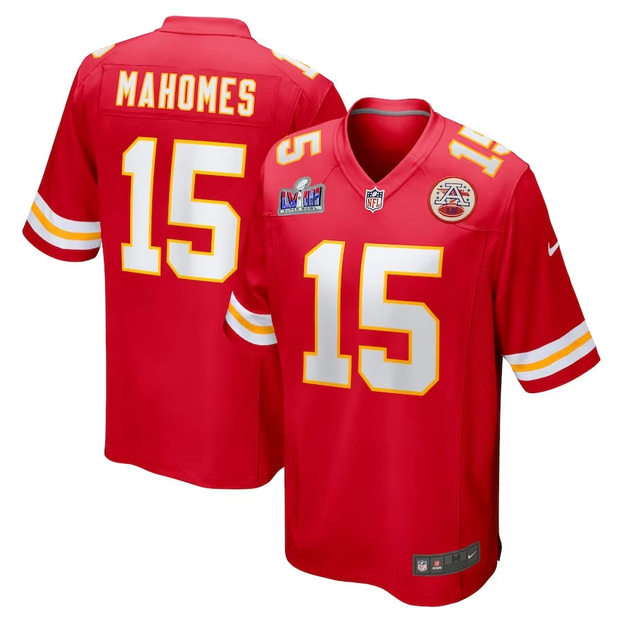 Patrick Mahomes Red Kansas City Chiefs Super Bowl LVIII Game Jersey USA Jackets