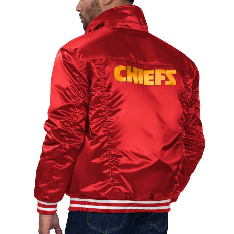 Levis x Starter Kansas City Chiefs Red Satin Varsity Jacket USA Jackets