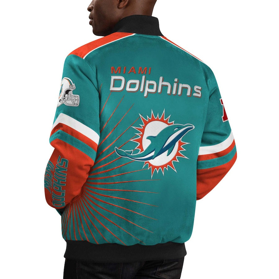 Miami Dolphins Aqua Full-Snap Jacket USA Jackets