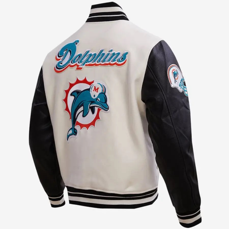 Miami Dolphins Classic Wool and Leather Varsity Jacket USA Jackets