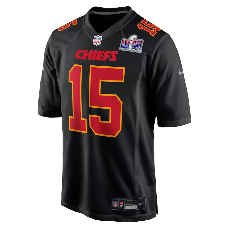 Patrick Mahomes Black Kansas City Chiefs Super Bowl LVIII Game Jersey USA Jackets