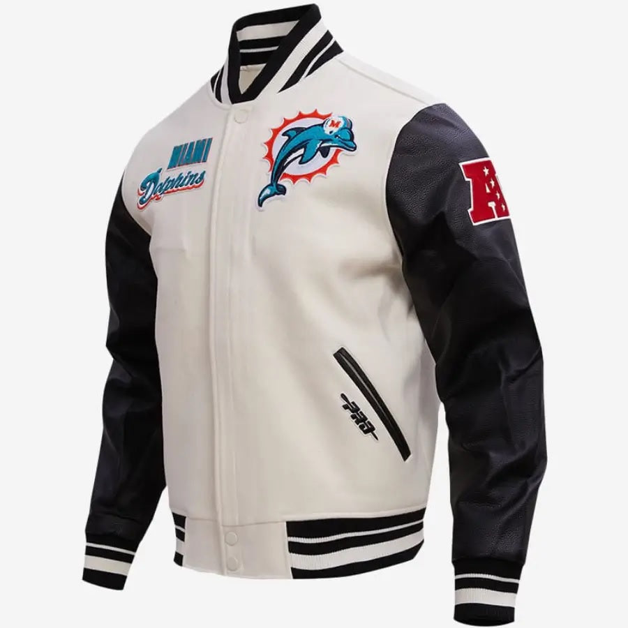 Miami Dolphins Classic Wool and Leather Varsity Jacket USA Jackets