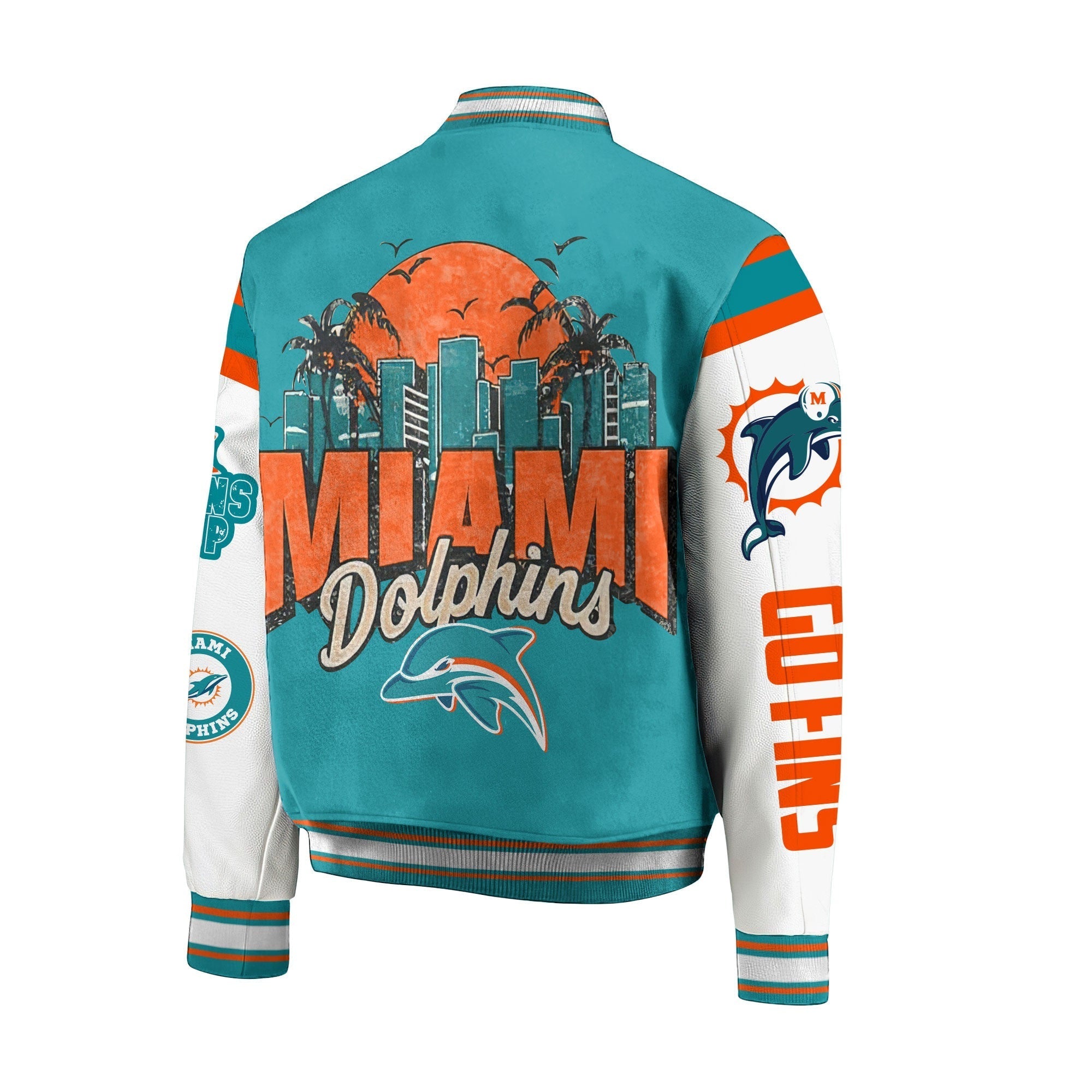 Miami Dolphins NFL Bomber Baseball Jacket USA Jackets
