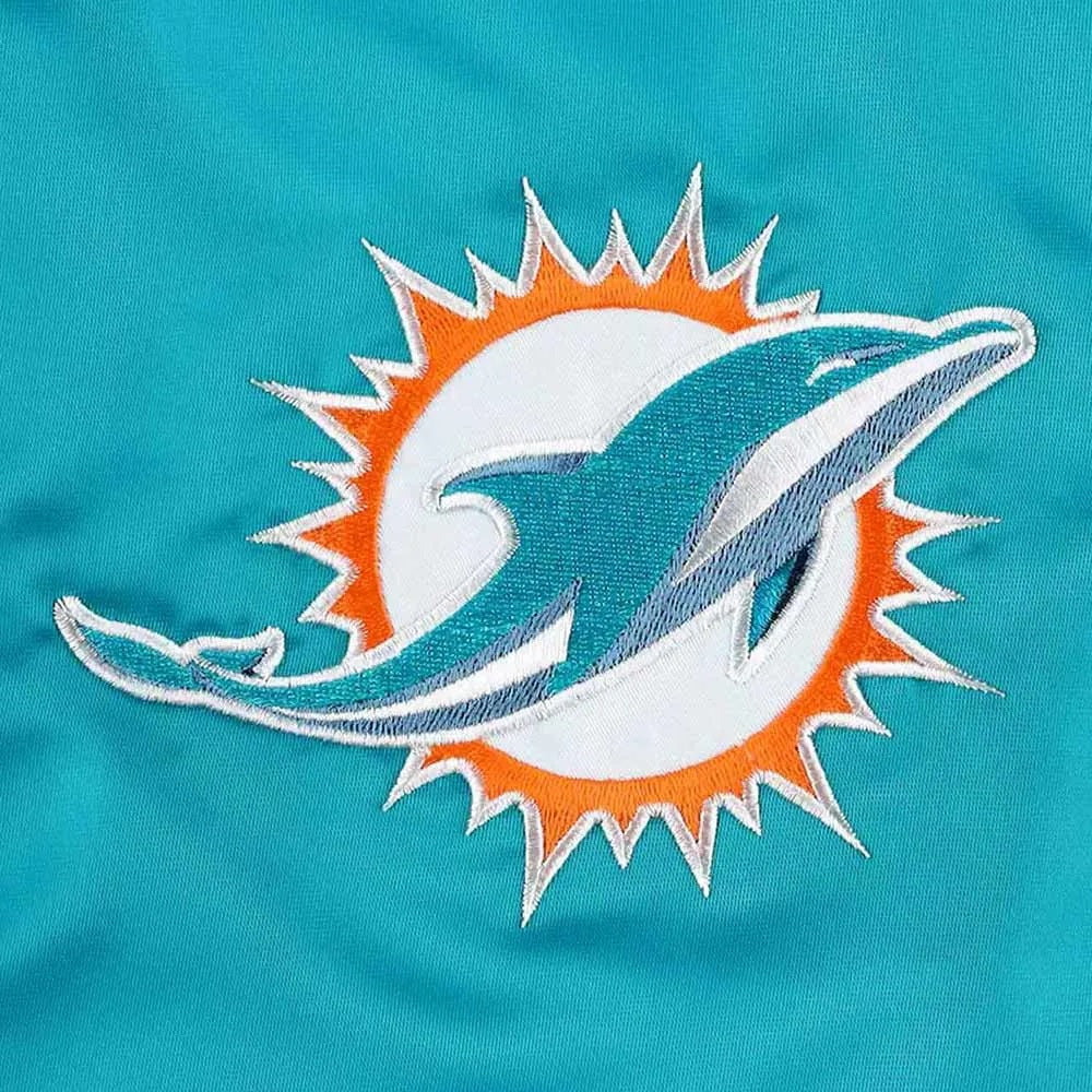 Aqua Miami Dolphins Pick and Roll Satin Jacket USA Jackets