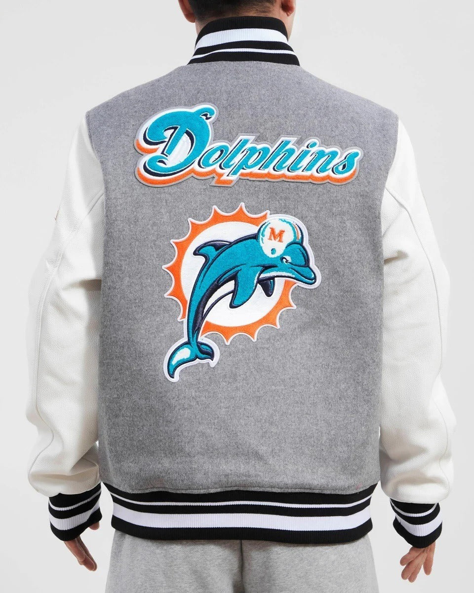 Miami Dolphins Retro Classic Rib Wool Varsity Jacket USA Jackets