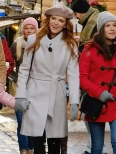 Sarah Drew Christmas in Vienna Grey Wool Coat