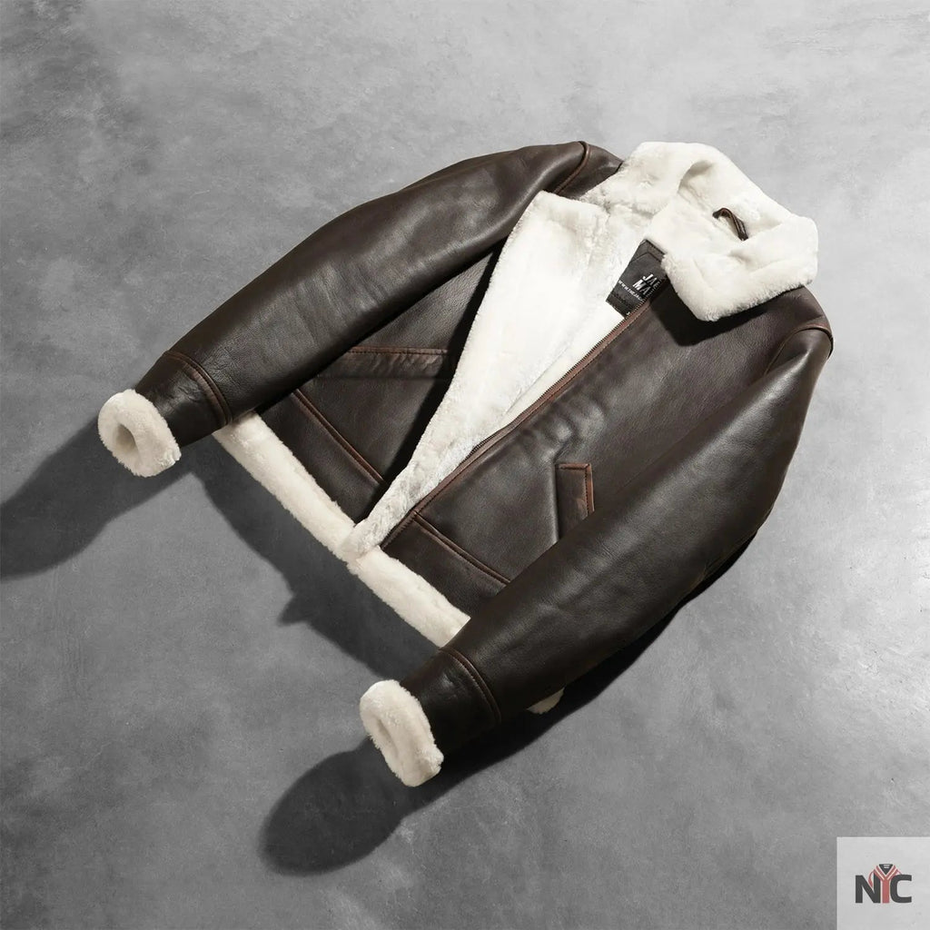 Sherilyn B-3 Brown Leather Bomber Jacket Shopotiny