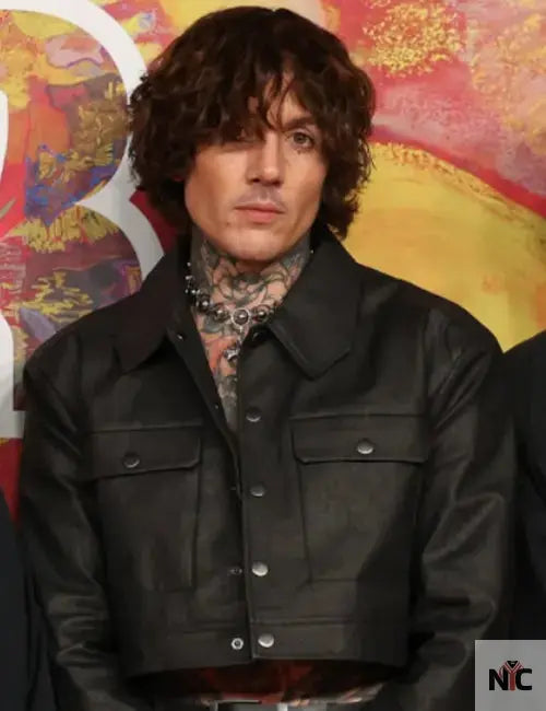 Singer Oliver Sykes Black Crop Leather Jacket Clanton Jacket