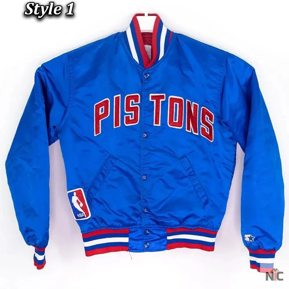 Starter 90’s NBA Detroit Pistons Blue Jacket. Clanton Jacket