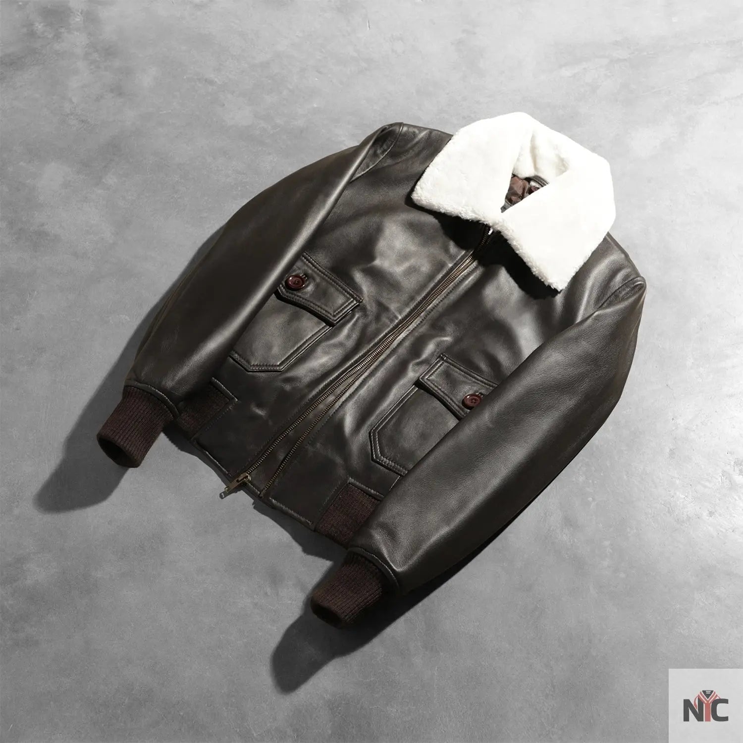 Stella G-1 Brown Leather Bomber Jacket Shopotiny