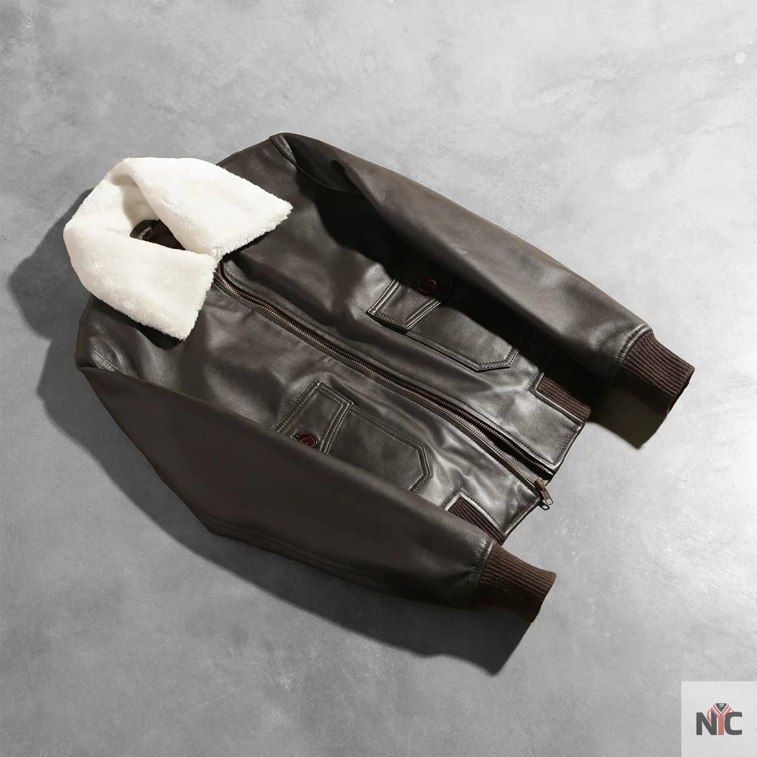Stella G-1 Brown Leather Bomber Jacket Shopotiny