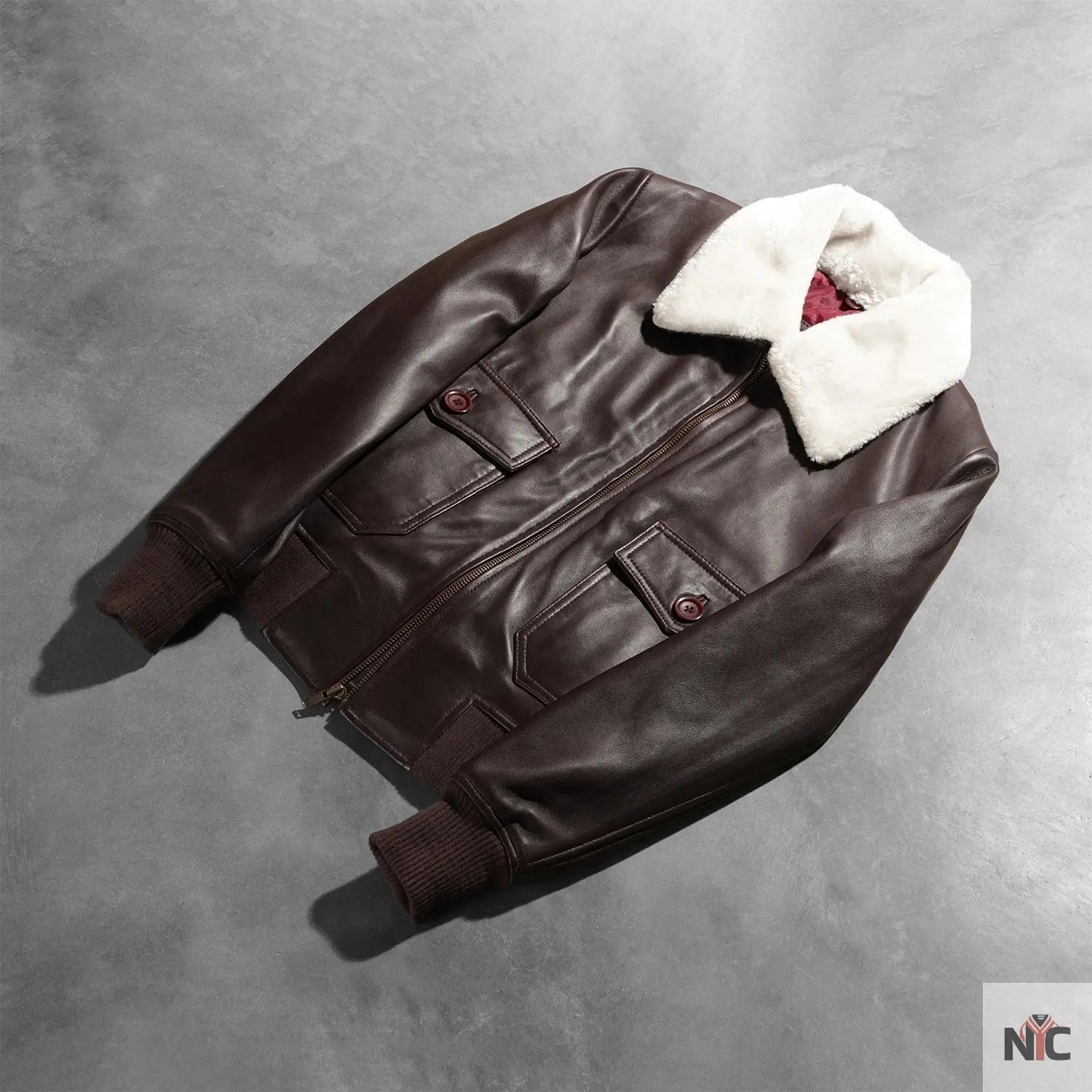 Stella G-1 Maroon Leather Bomber Jacket Shopotiny