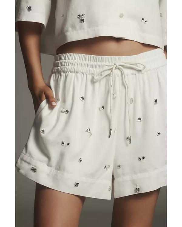 The Social 2025 Melissa Grelo White Crystal Embellished Shirt Shopotiny