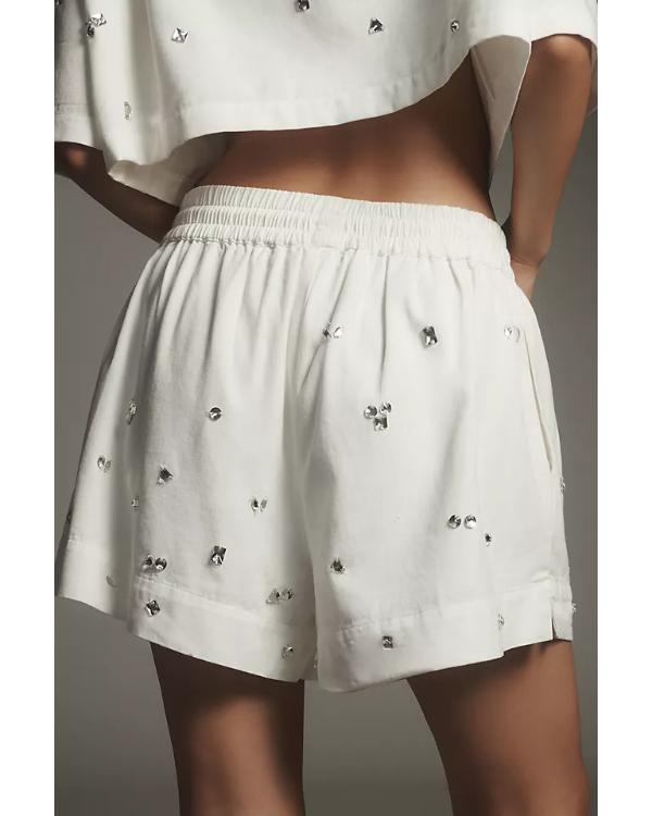 The Social 2025 Melissa Grelo White Crystal Embellished Shirt Shopotiny