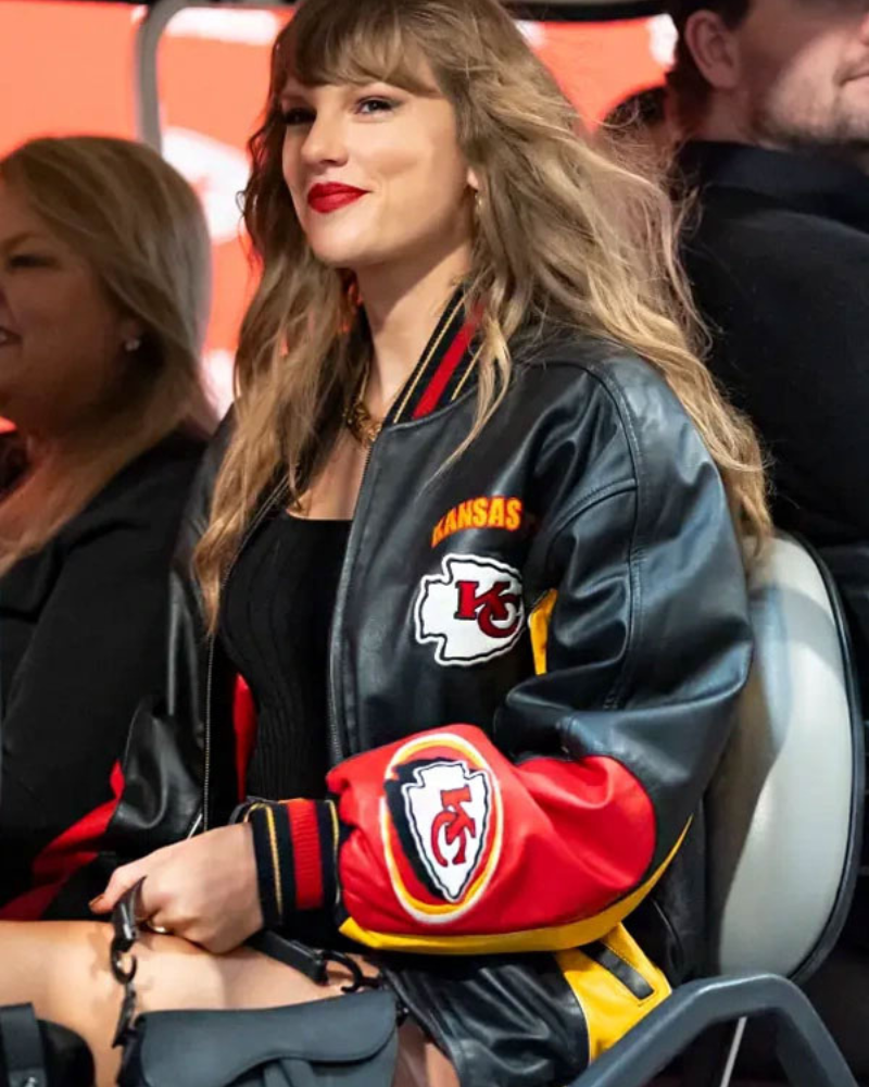 Taylor Swift Chiefs Leather Bomber Jacket