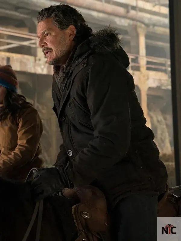 The Last of Us S02 Pedro Pascal Black Hooded Jacket Clanton Jacket