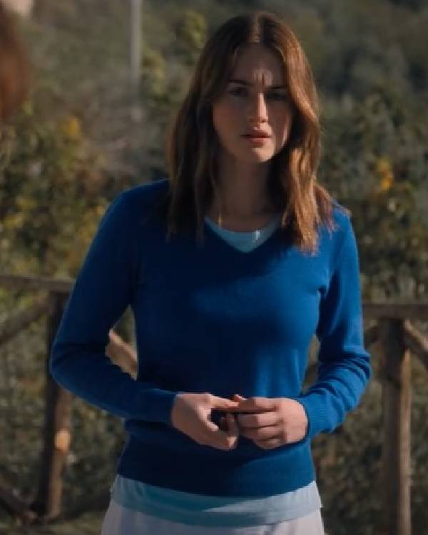 The Twisted Tale of Amanda Knox Grace Van Patten Blue Sweater Shopotiny