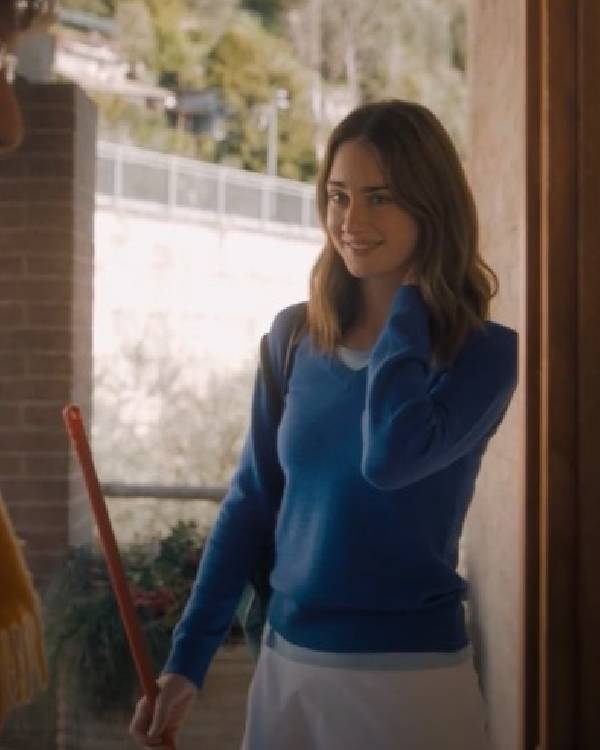 The Twisted Tale of Amanda Knox Grace Van Patten Blue Sweater Shopotiny